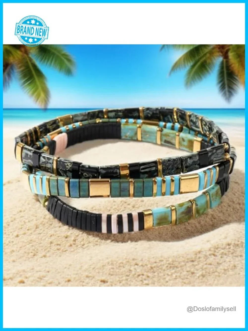 Miyuki Glass Tila Bead Stretch Bracelet Stack Set